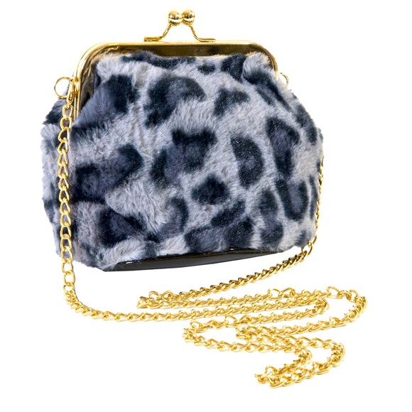 area stars Handbags - Animal Print Fur Chain Crossbody Bag